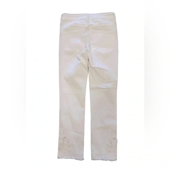 Free People Embroidered White Straight Leg Jeans Size  25 - Picture 2 of 9